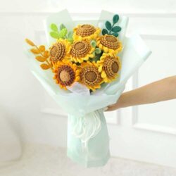 bó hoa hướng dương bằng len (2)