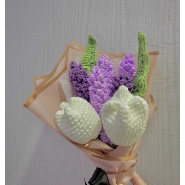 bó hoa lavender bằng len (1)