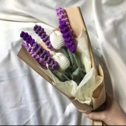 bó hoa lavender bằng len (2)
