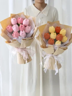 bó hoa tulip bằng len