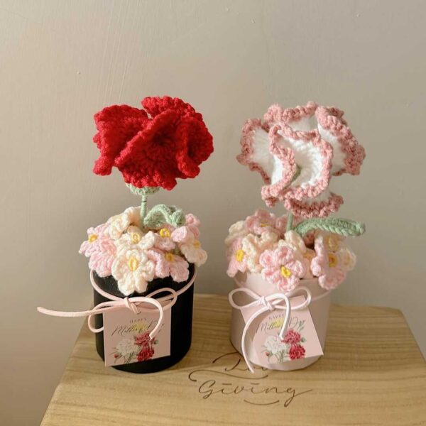 giỏ hoa bằng len (2)