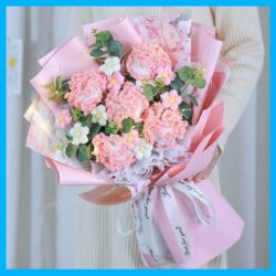 hoa cẩm chướng đan len