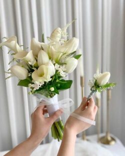 Hoa cưới tulip mix rum