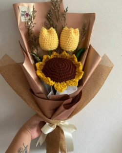 hoa hướng dương đan len