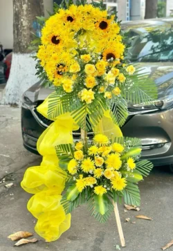 hoa chia buồn tone vàng