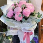 bó hoa cúc mẫu đơn hồng ý nghĩa - 7f garden