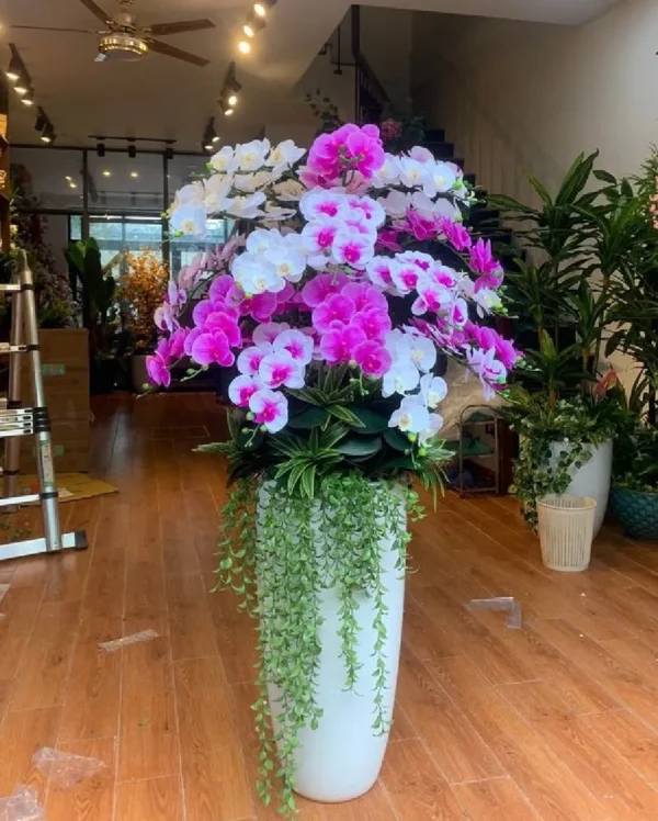 Chậu hoa lan hồ điệp giả đẹp Chậu hoa lan hồ điệp giả đẹp