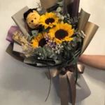 bó hoa tốt nghiệp gấu bông