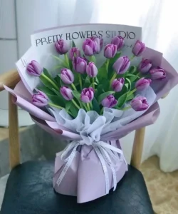 bó hoa tulip 20 bông màu tím