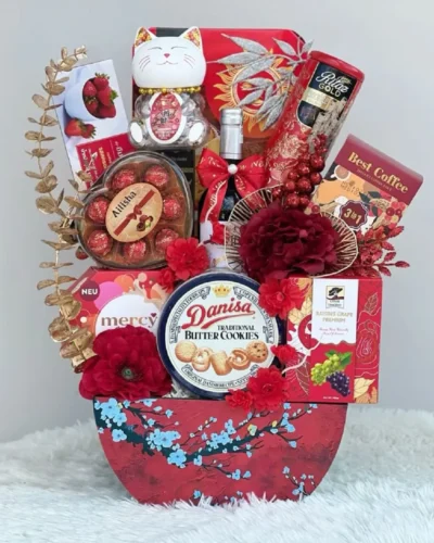 gio qua tet mau do giỏ quà tết màu đỏ