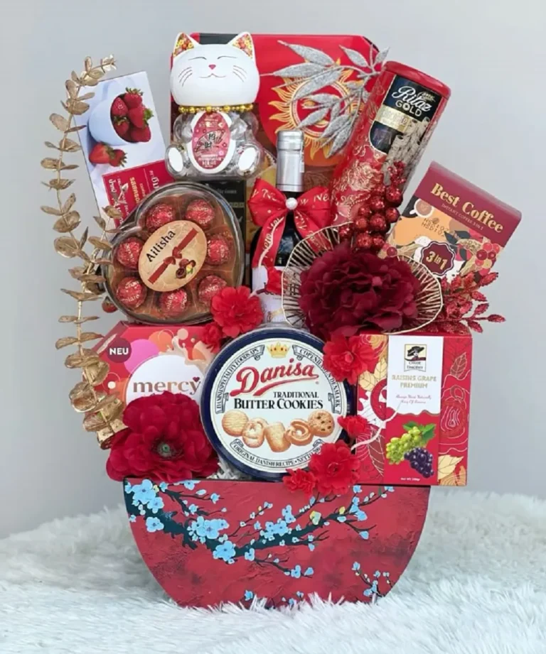 giỏ quà tết màu đỏ