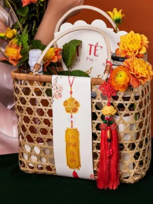 gio qua tet may tre dan Giỏ quà tết mây tre đan