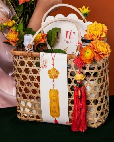 gio qua tet may tre dan Giỏ quà tết mây tre đan