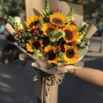 mẫu hoa tốt nghiệp cho nam hoa hướng dương giấy báo