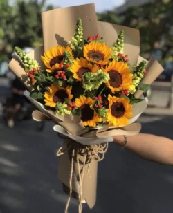 mẫu hoa tốt nghiệp cho nam hoa hướng dương giấy báo