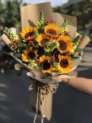 mẫu hoa tốt nghiệp cho nam hoa hướng dương giấy báo