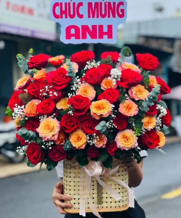 giỏ hoa tặng cho nam