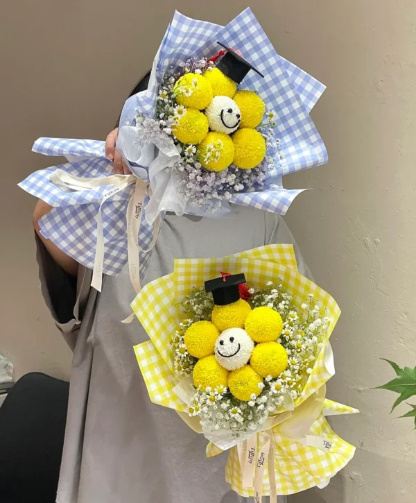 bó hoa cúc ping pong màu vàng