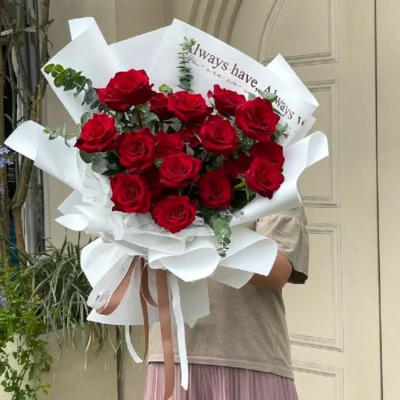 bó hoa hồng nhập khẩu đẹp tại 7F Garden