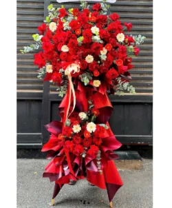 Đặt mua hoa khai trương hà nội giá rẻ tone đỏ