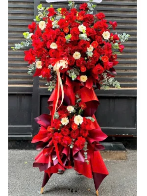 Đặt mua hoa khai trương hà nội giá rẻ tone đỏ