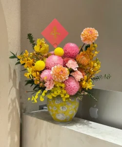 Bình hoa cúc mẫu đơn tặng khai trương