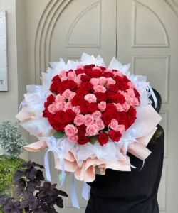 Bó hoa hồng đỏ 99 bông đỏ và hồng