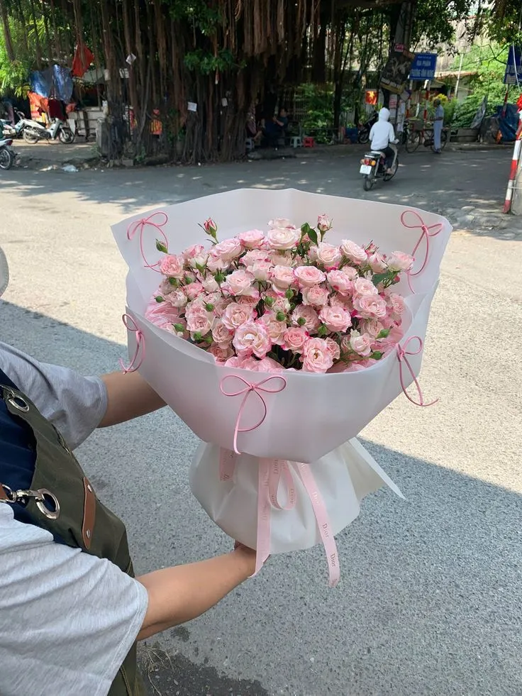 bó hoa hồng đẹp đơn giản